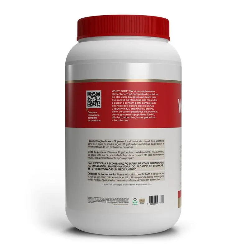 Whey fort 3W - 900g frutas vermelhas - Vitafor